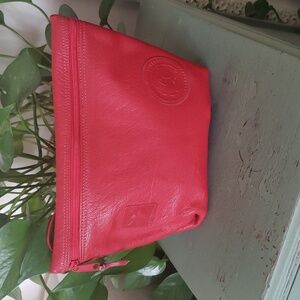 Vintage Carlos Falchi Red Leather Crossbody Bag